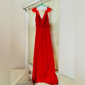 David’s Bridal Bridesmaid maxi red dress